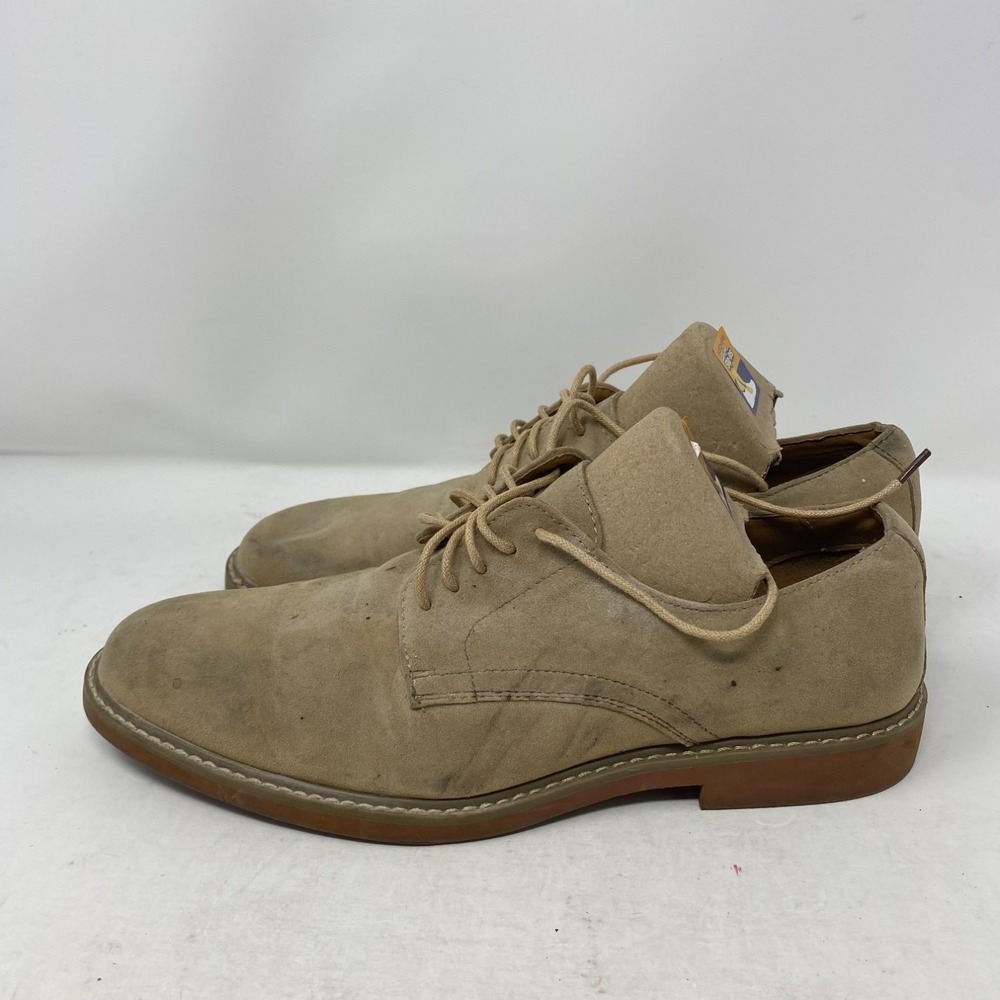 Alfani Pike Mens Size 9.5 Beige Derby Oxford Casual Shoes Faux Suede Solid